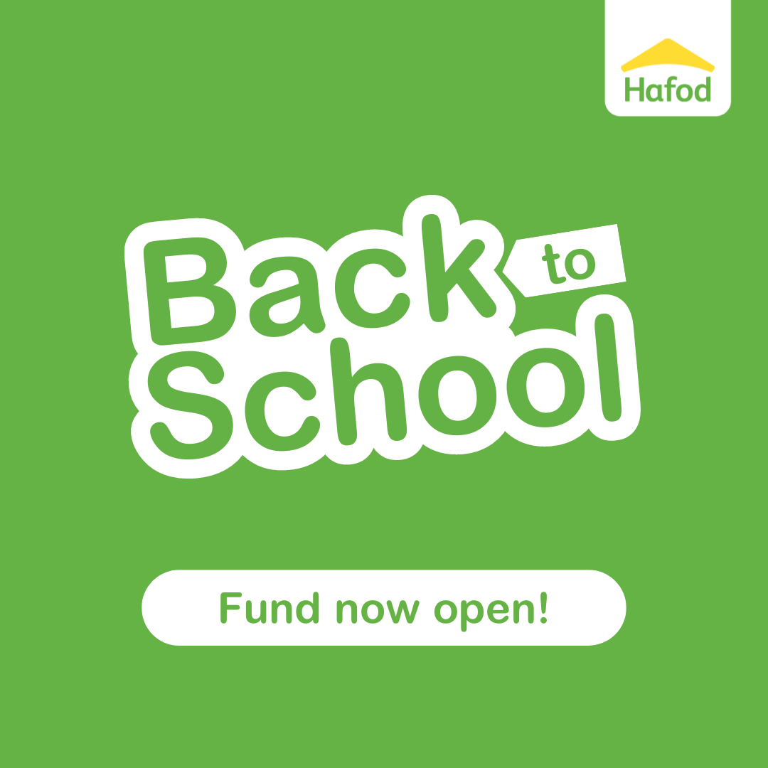 Green background and white witing saying Back to school fund is now open.