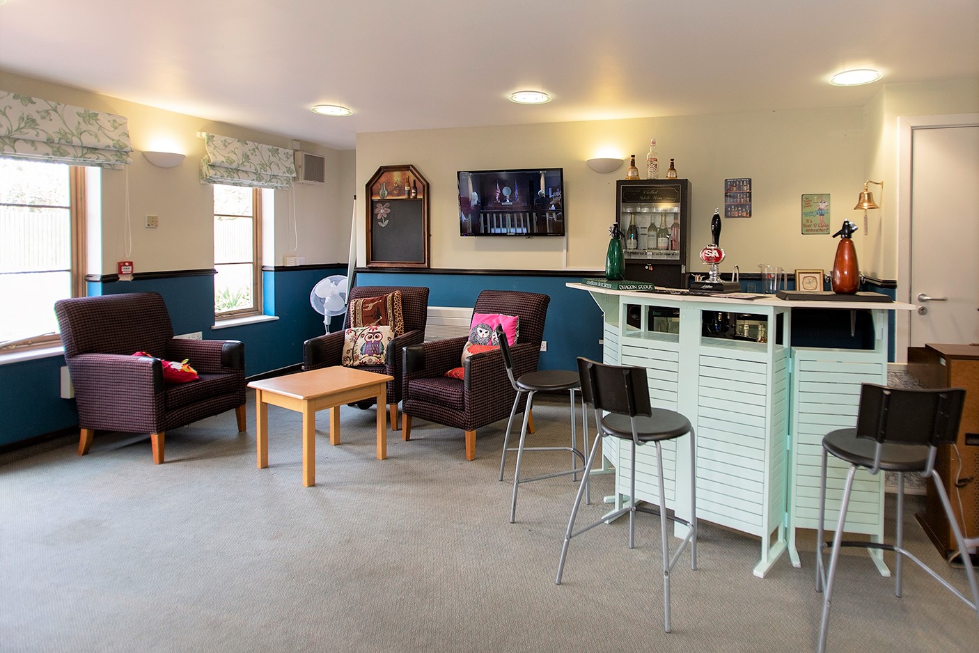 The bar at Brocastle Manor Care Home