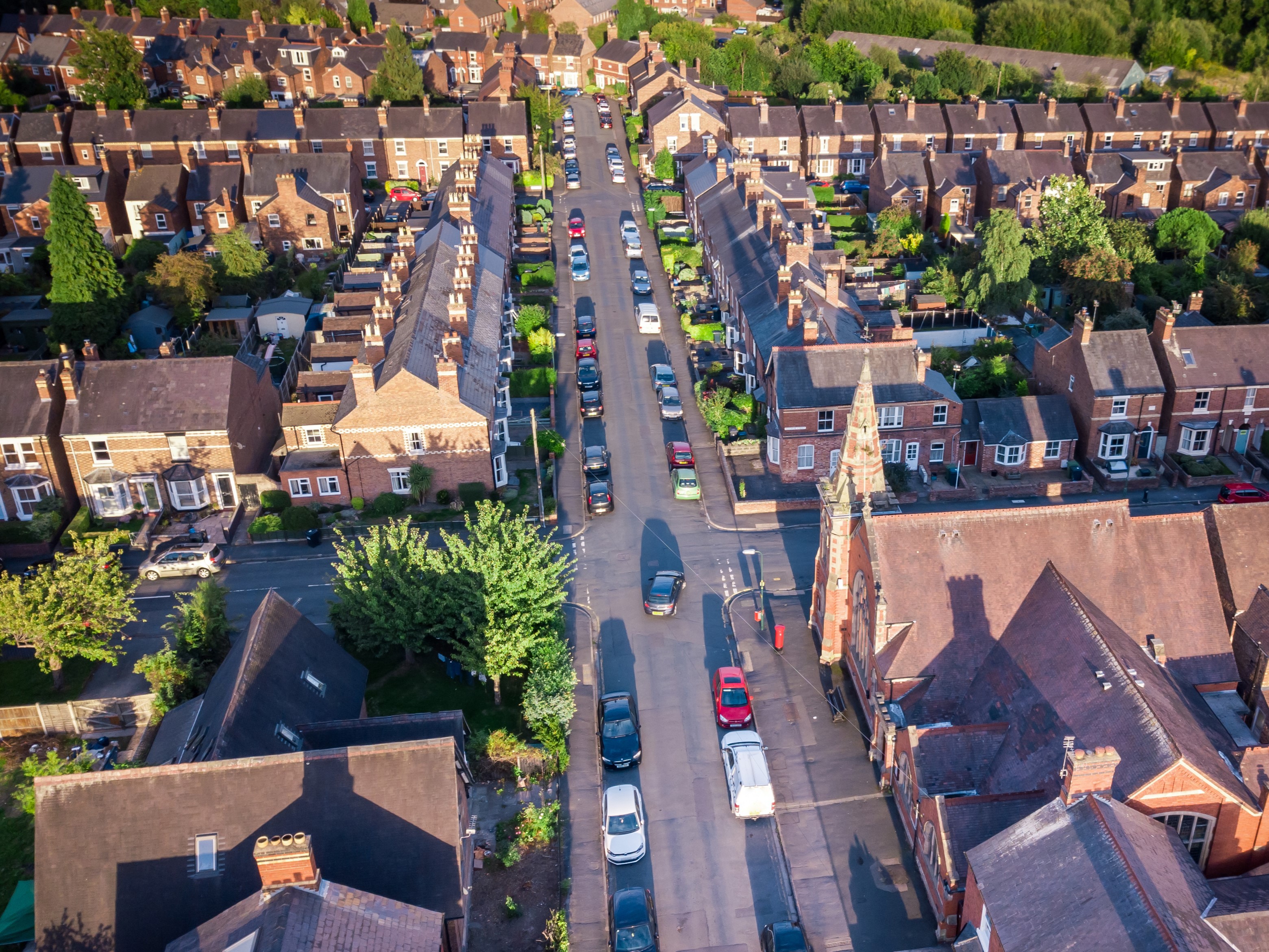 Community of houses shown from above